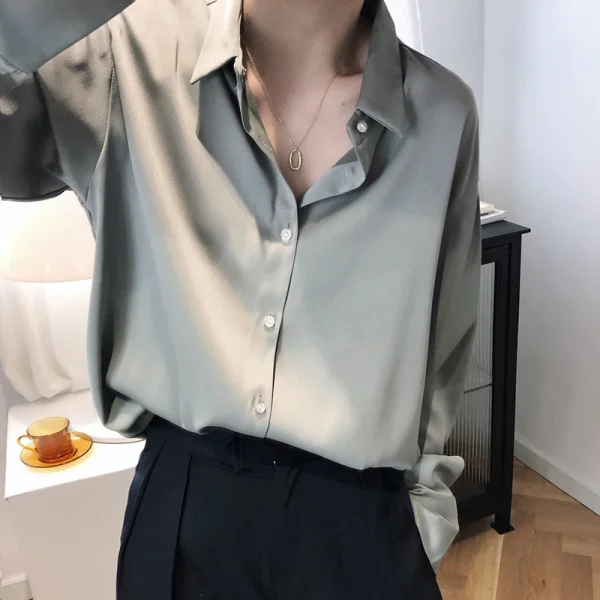 elegant satin finish blouse