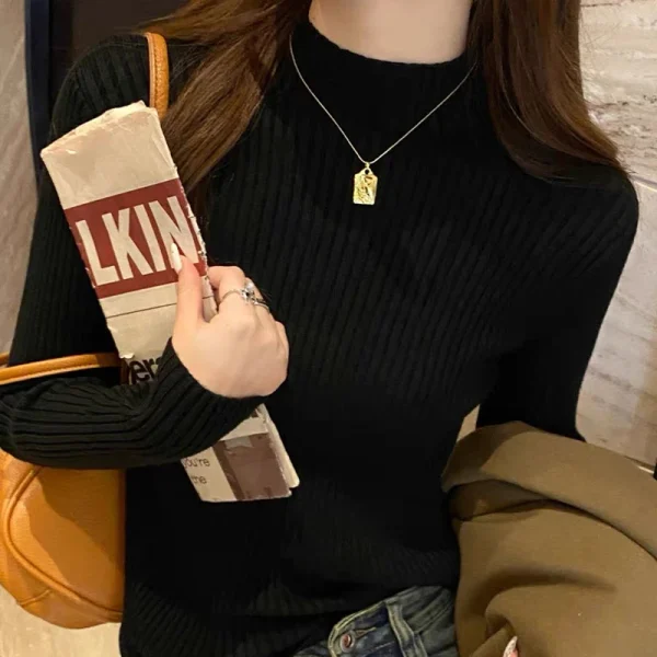 slim fit mock neck pullover