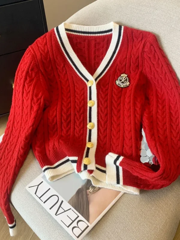 preppy cashmere v neck pullover