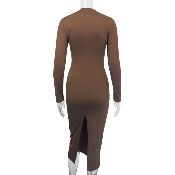 elegant velvet long sleeve bodycon dress