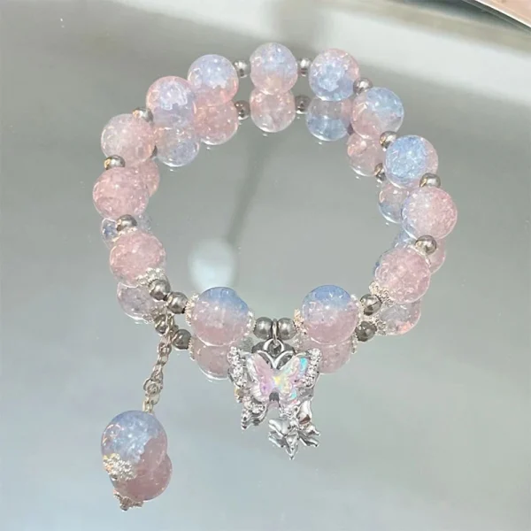 crystal butterfly beaded bracelet