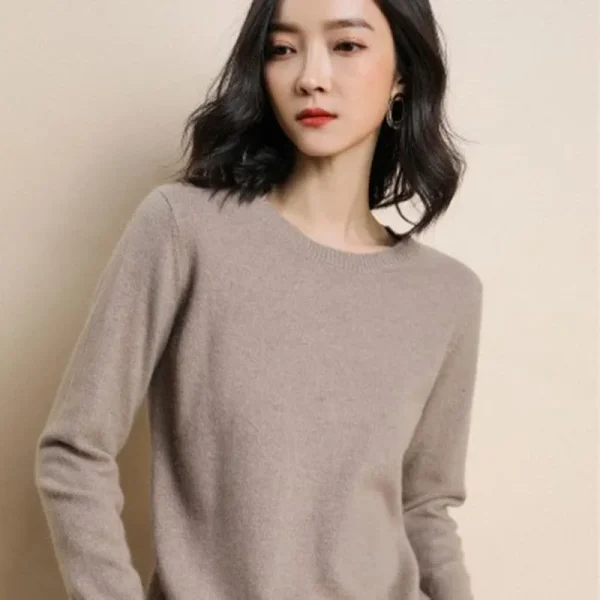 women's o neck knit sweater
