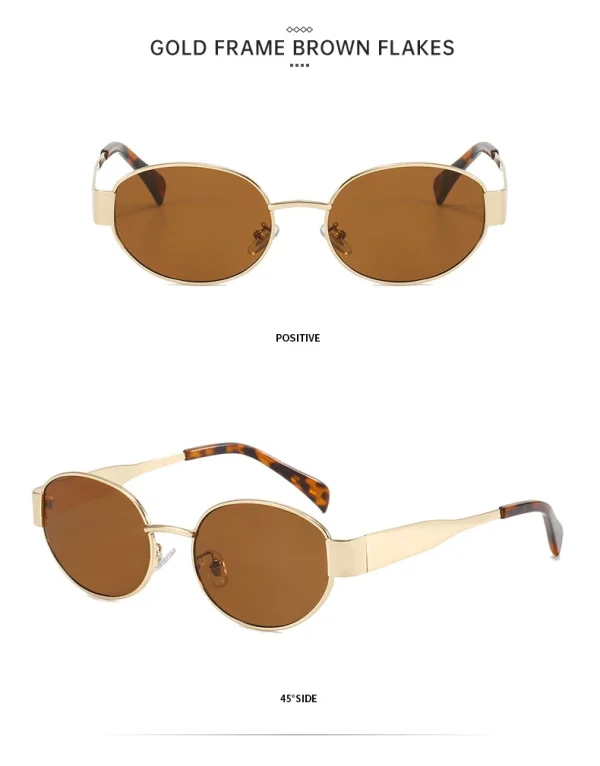 oval frame punk sunglasses for women