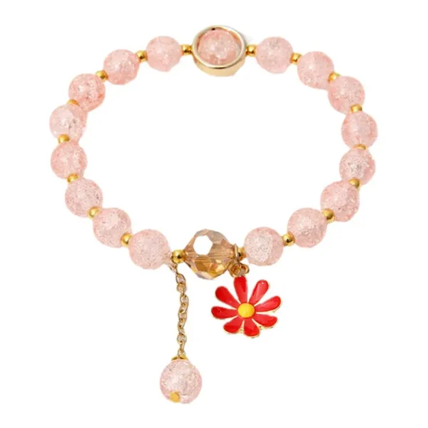 colorful daisy flower beaded bracelet