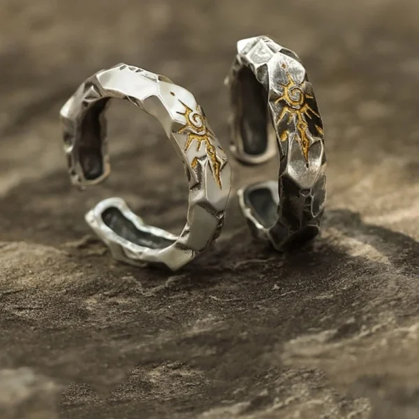 adjustable wishing stone ring for men