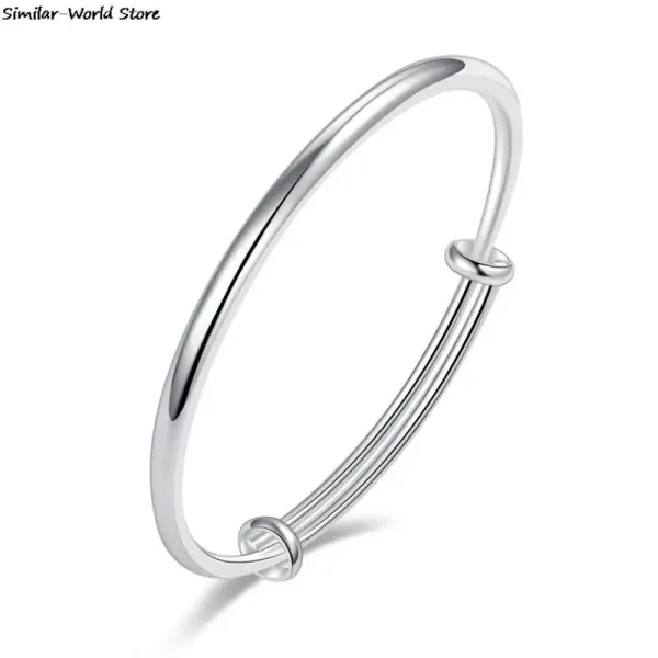 fashion vintage adjustable silver bangle bracelet