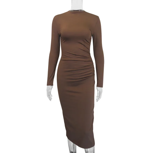 elegant velvet long sleeve bodycon dress