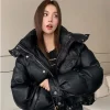 cozy & trendy women's pu skin down cotton jacket