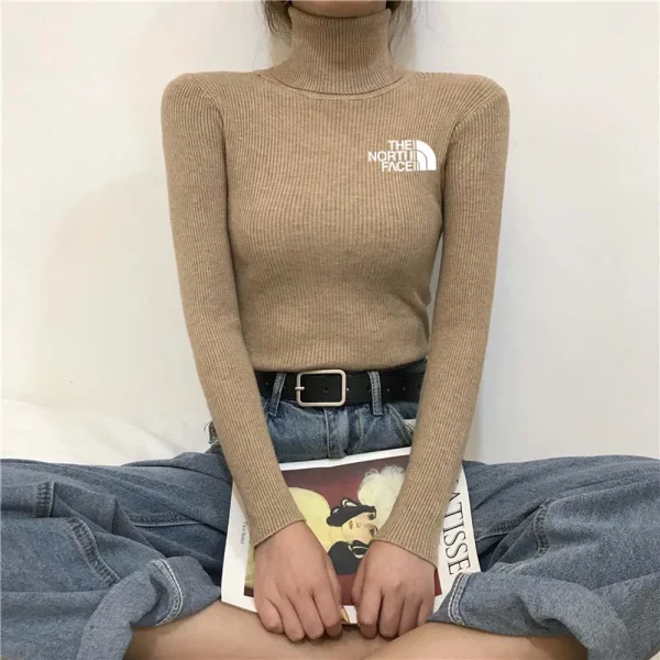 cozy turtleneck ribbed sweater