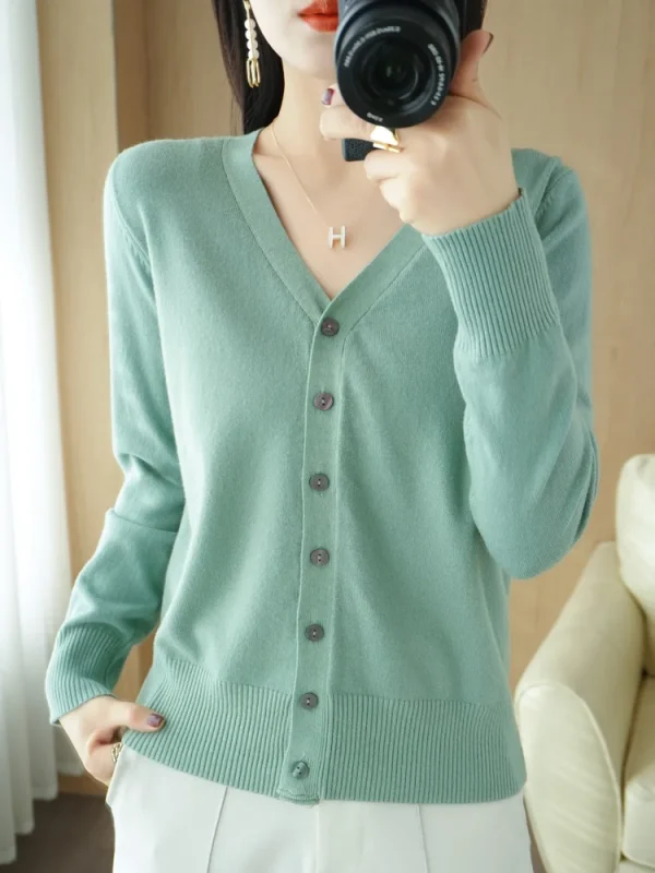 elegant cashmere knit cardigan