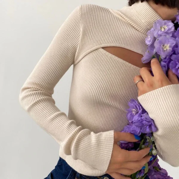 chic turtleneck knitted sweater
