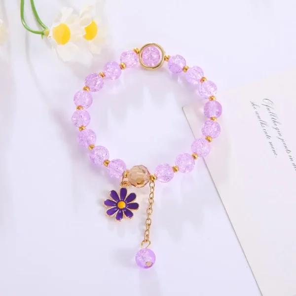 colorful daisy flower beaded bracelet