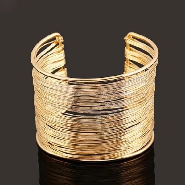 women's multilayer metal wire cuff bracelet