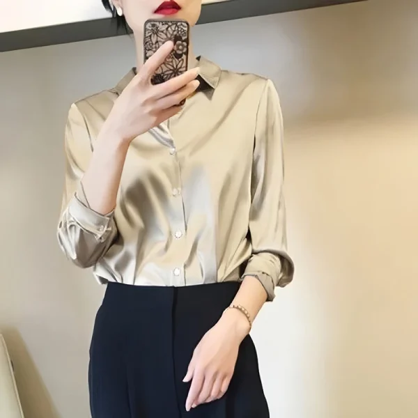 elegant satin finish blouse