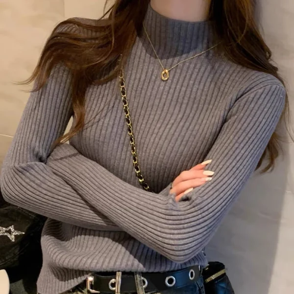 slim fit mock neck pullover