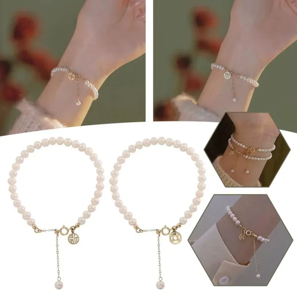 honey peach pendant bracelet