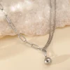 minimalist stainless steel geometric clavicle necklace
