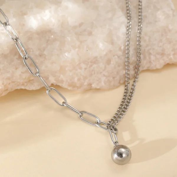 minimalist stainless steel geometric clavicle necklace