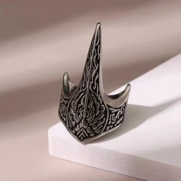 creative flame totem men’s eagle mouth punk armor open ring
