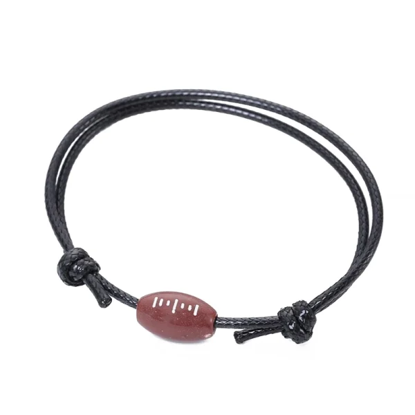 sports charm braided rope bracelet