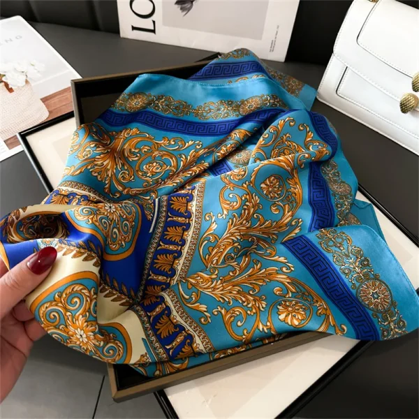 printed women's silk feel scarf