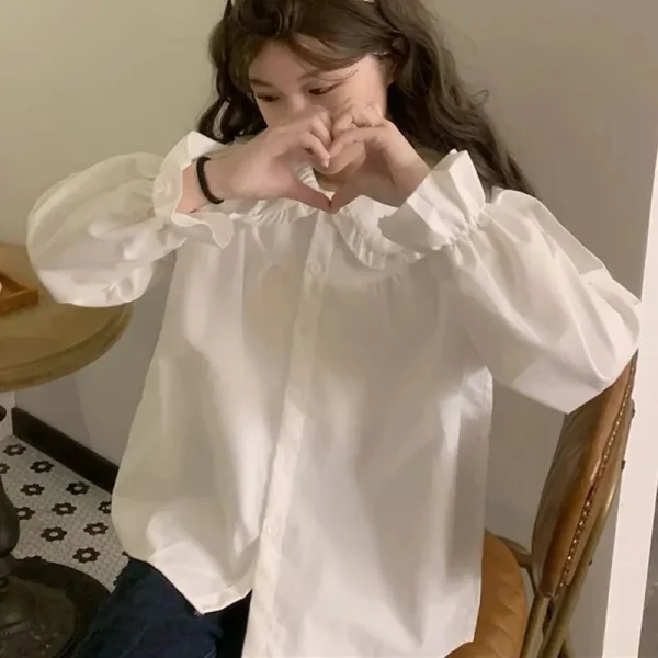 vintage preppy style white shirt