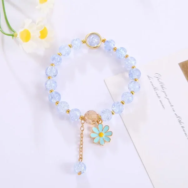 colorful daisy flower beaded bracelet