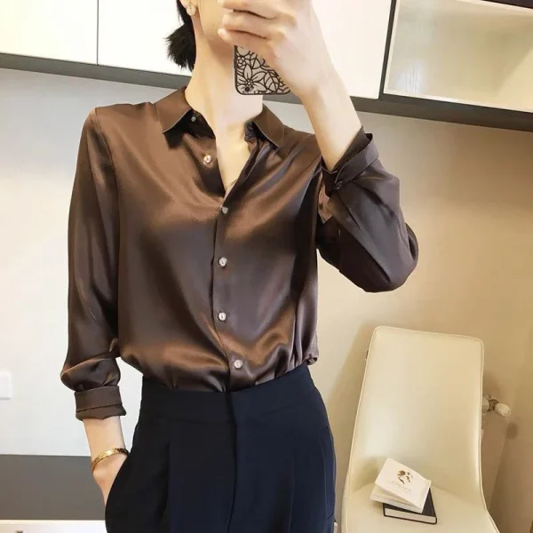 elegant satin finish blouse