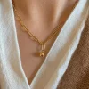 minimalist stainless steel geometric clavicle necklace