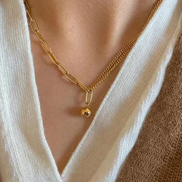minimalist stainless steel geometric clavicle necklace