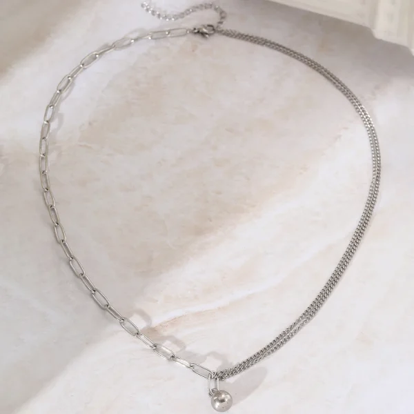 minimalist stainless steel geometric clavicle necklace