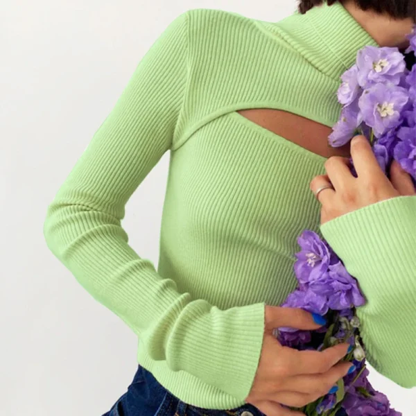 chic turtleneck knitted sweater