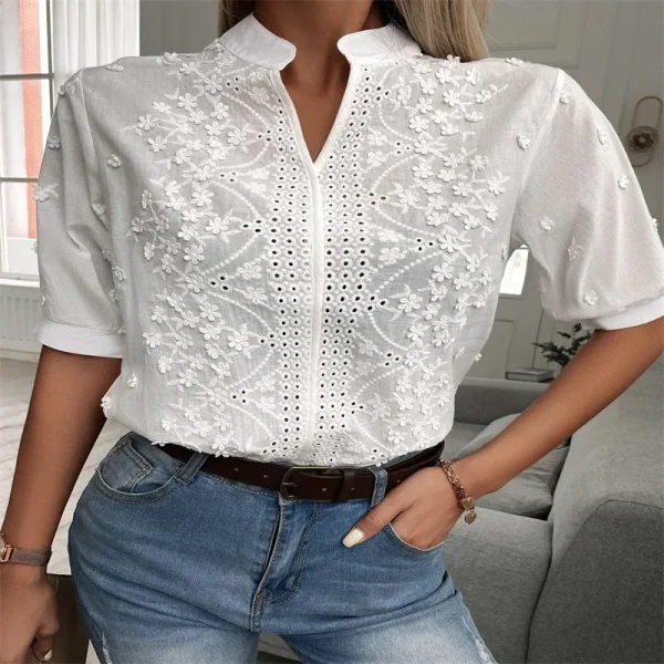 vintage crochet hollow blouse