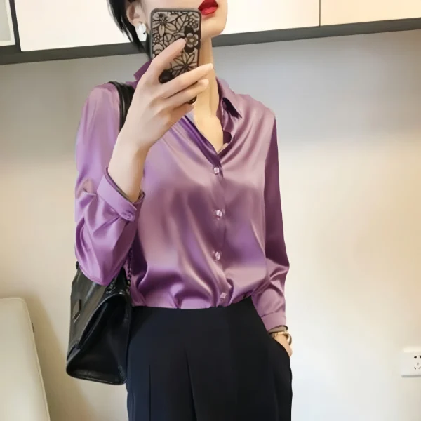 elegant satin finish blouse