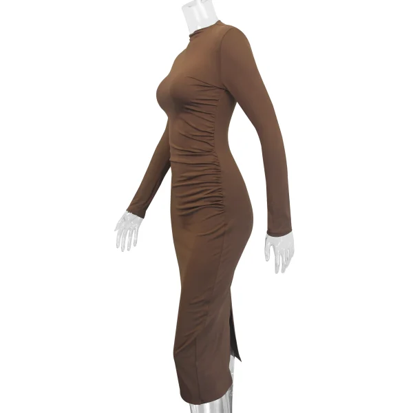 elegant velvet long sleeve bodycon dress
