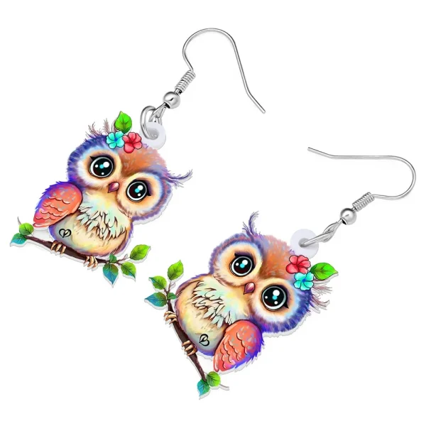 cute acrylic owl earrings