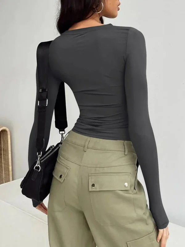 y2k style cropped long sleeve t shirt