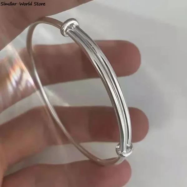 fashion vintage adjustable silver bangle bracelet