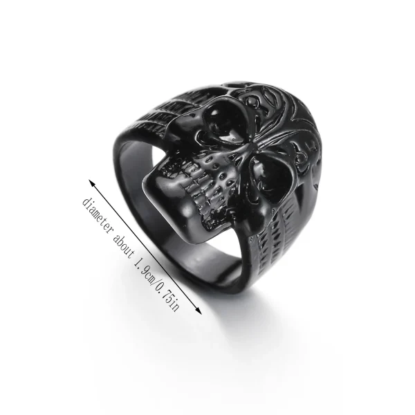 punk vintage frog/skull/wings ring
