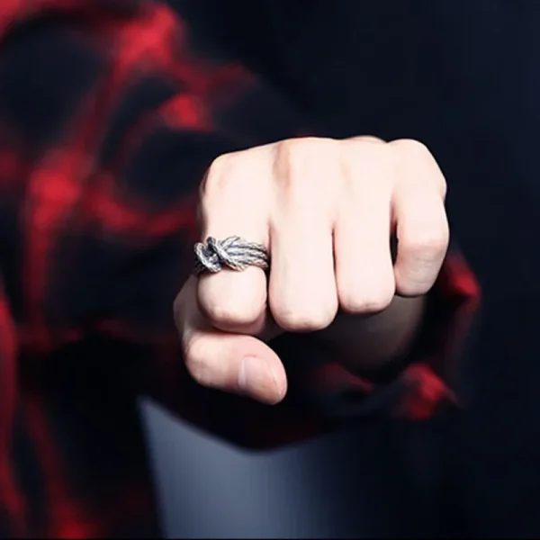 retro woven rope ring