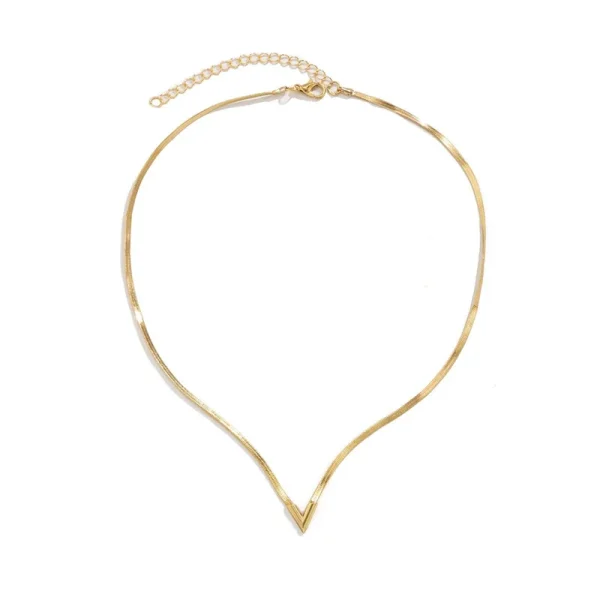 korean fashion flat snake chain herringbone necklace