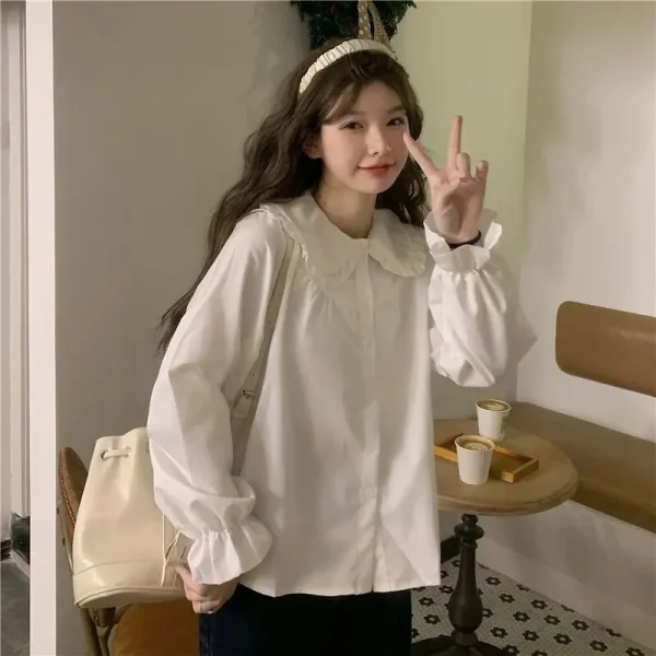 vintage preppy style white shirt