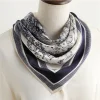 elegant 70cm plant printed silk scarf for women