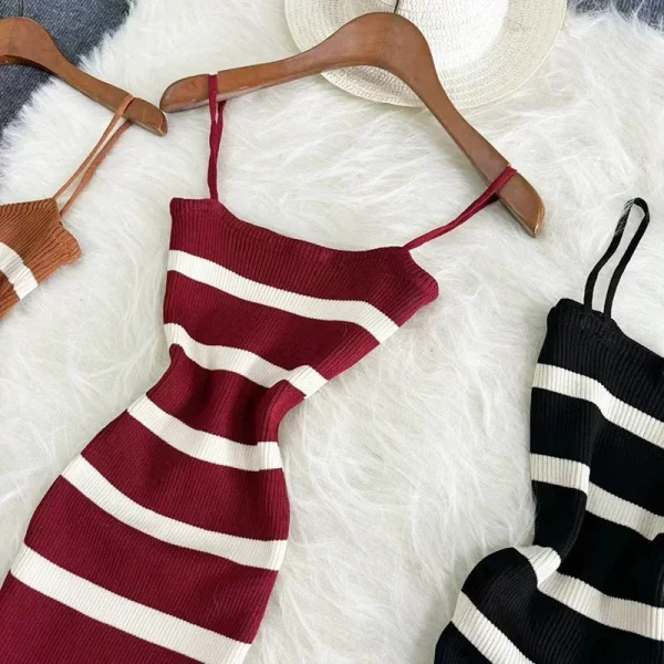 striped summer bodycon sundress