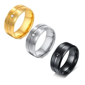 single zircon ring for men