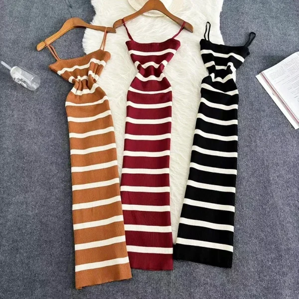 striped summer bodycon sundress