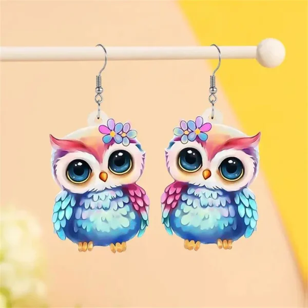 cute acrylic owl earrings