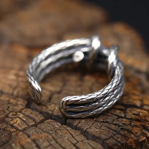 retro woven rope ring