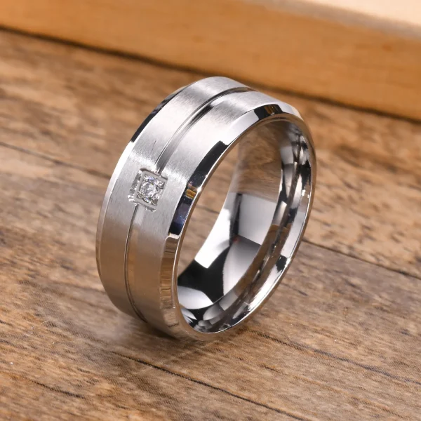 single zircon ring for men
