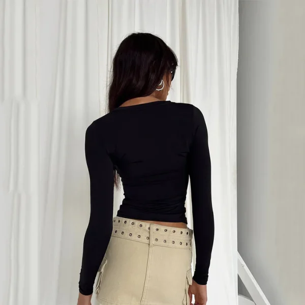 y2k style cropped long sleeve t shirt